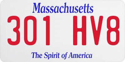 MA license plate 301HV8