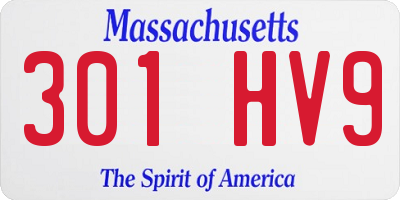 MA license plate 301HV9