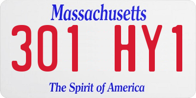 MA license plate 301HY1