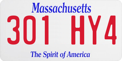 MA license plate 301HY4