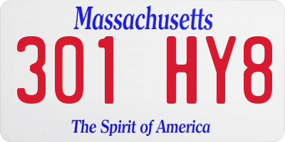 MA license plate 301HY8