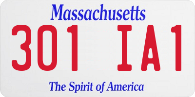MA license plate 301IA1