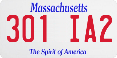MA license plate 301IA2