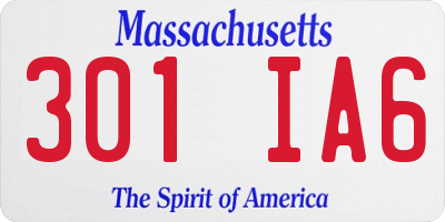 MA license plate 301IA6