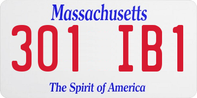 MA license plate 301IB1