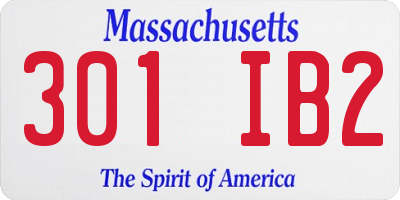 MA license plate 301IB2