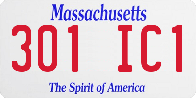 MA license plate 301IC1