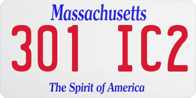MA license plate 301IC2