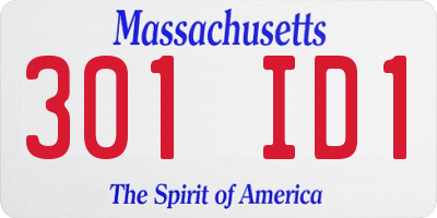MA license plate 301ID1