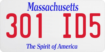 MA license plate 301ID5