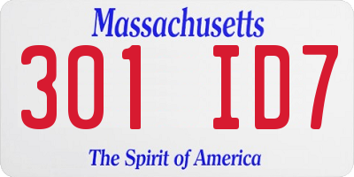 MA license plate 301ID7