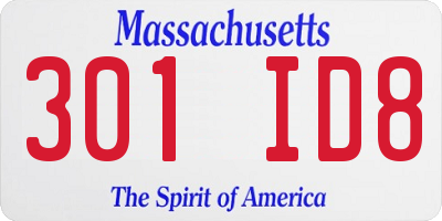 MA license plate 301ID8