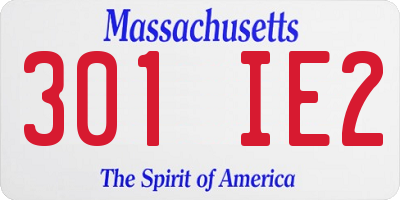 MA license plate 301IE2