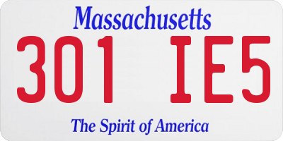 MA license plate 301IE5