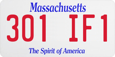 MA license plate 301IF1