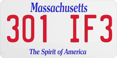 MA license plate 301IF3