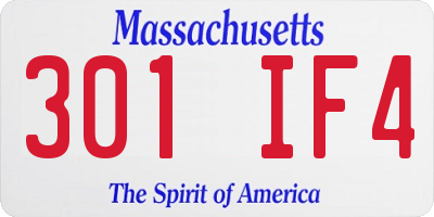 MA license plate 301IF4