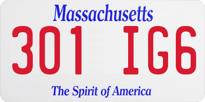 MA license plate 301IG6