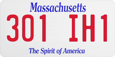MA license plate 301IH1