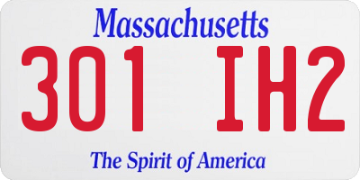 MA license plate 301IH2