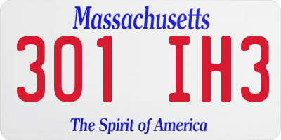 MA license plate 301IH3