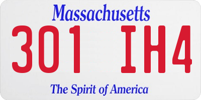 MA license plate 301IH4