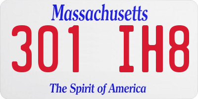 MA license plate 301IH8