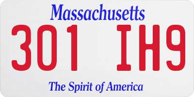 MA license plate 301IH9