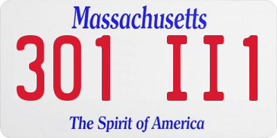 MA license plate 301II1