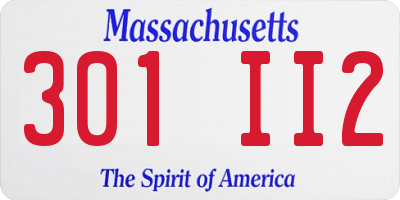 MA license plate 301II2