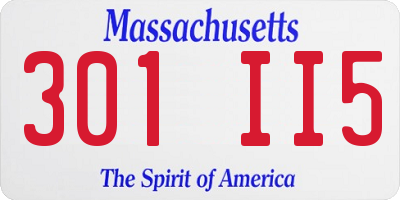 MA license plate 301II5