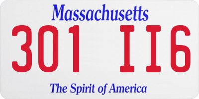 MA license plate 301II6