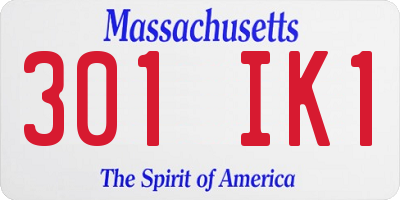 MA license plate 301IK1