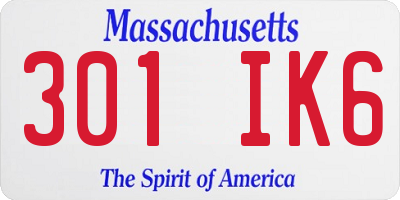 MA license plate 301IK6