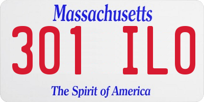 MA license plate 301IL0