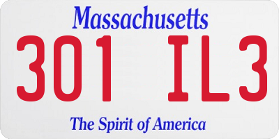 MA license plate 301IL3