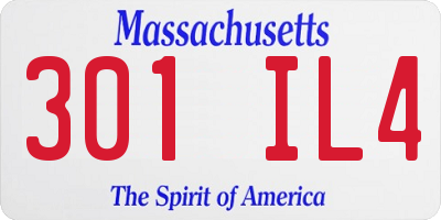 MA license plate 301IL4