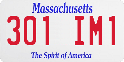 MA license plate 301IM1