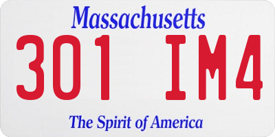 MA license plate 301IM4