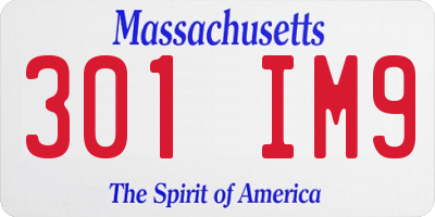 MA license plate 301IM9
