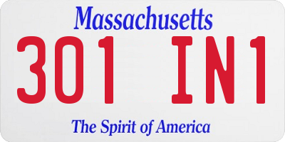 MA license plate 301IN1
