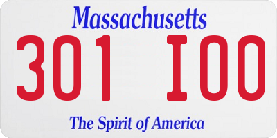 MA license plate 301IO0
