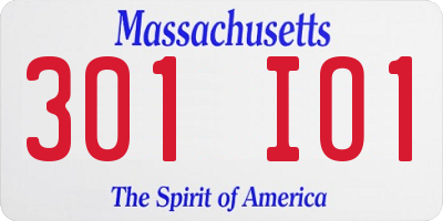 MA license plate 301IO1