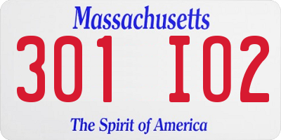 MA license plate 301IO2
