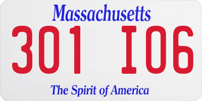 MA license plate 301IO6