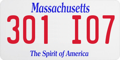 MA license plate 301IO7