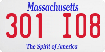 MA license plate 301IO8