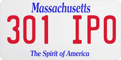 MA license plate 301IP0