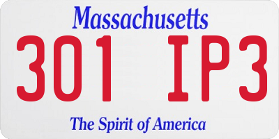 MA license plate 301IP3