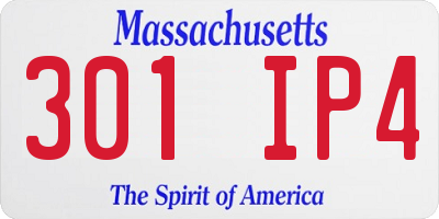 MA license plate 301IP4